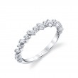 Baguette and Round Slanted Diamond Wedding Band