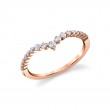 Round Diamond Curved Wedding Band