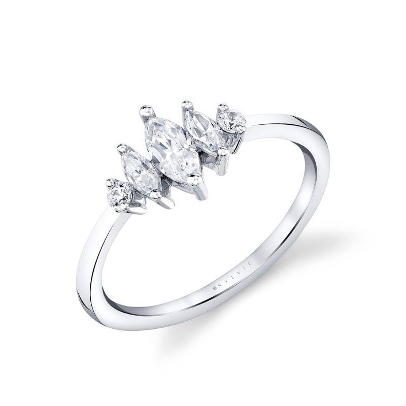 Modern Marquise Diamond Wedding Band