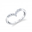 Wide Curved Round Diamond Wedding Band
