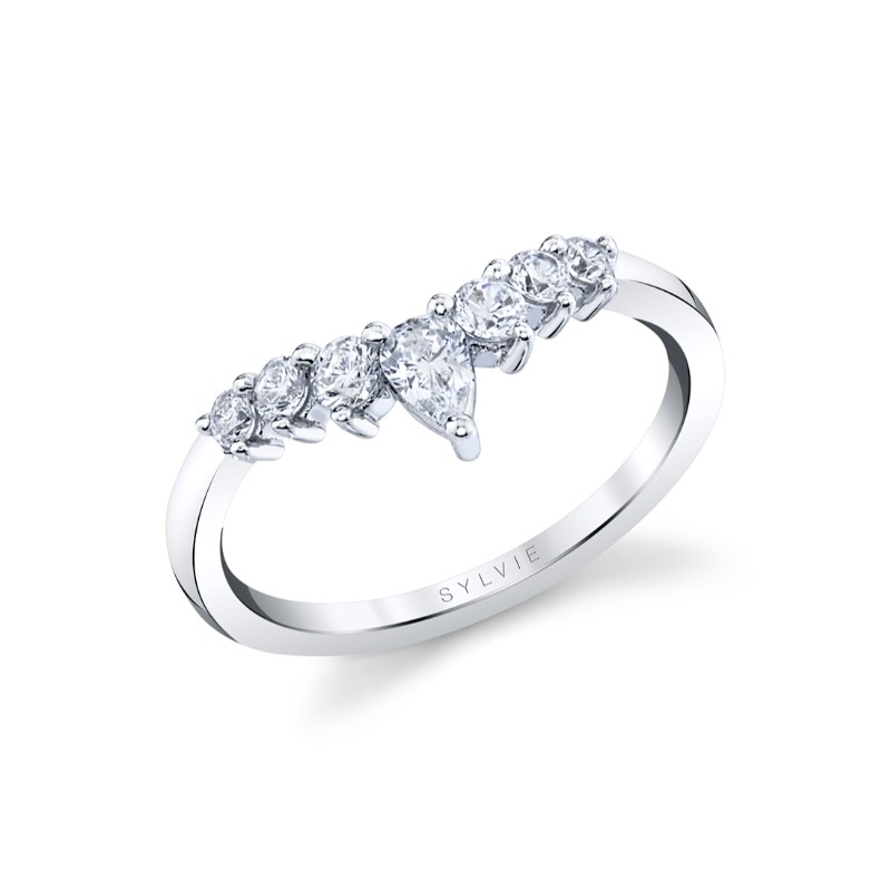 Curved Diamond Wedding Band