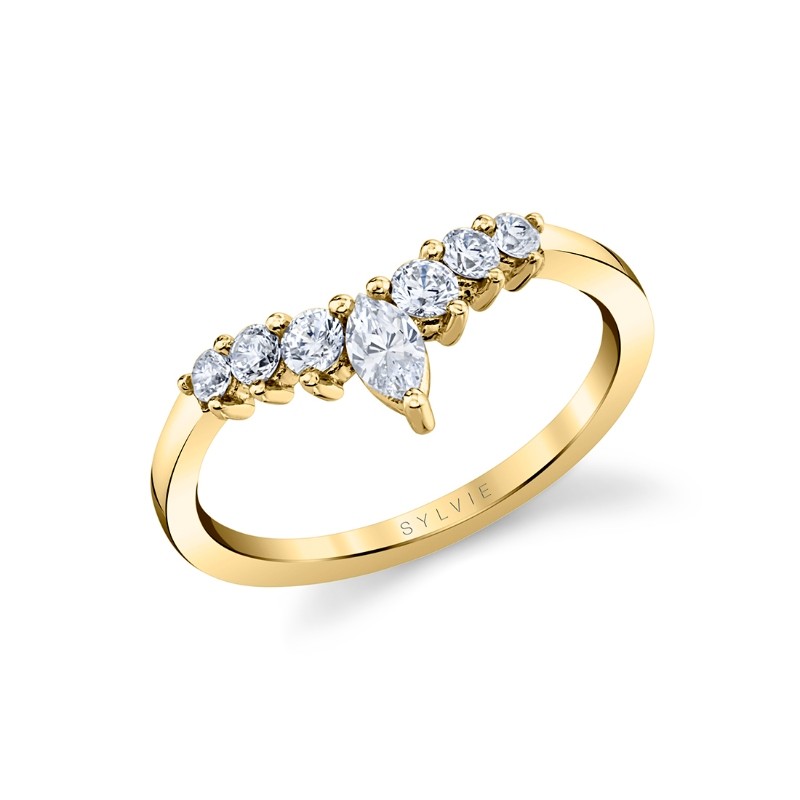 Curved Diamond Wedding Ring