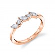 Marquise and Round Slanted Wedding Ring