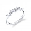 Marquise and Round Slanted Wedding Ring