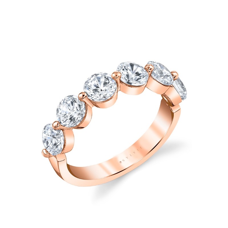 Bold Shared Prong Wedding Band