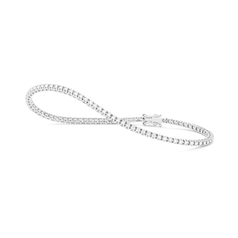 14K WHITE GOLD IN LINE BRACELET WITH 1.00CTTW ROUND SI CLARITY & H COLOR DIAMONDS