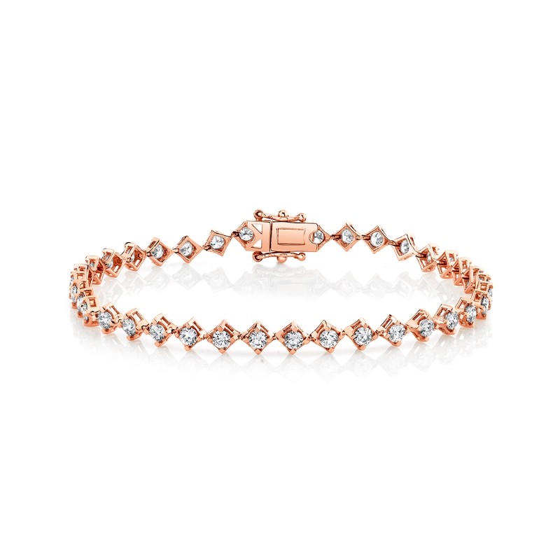 Four Prong Offset Diamond Bracelet 2.50 CT