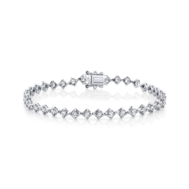 Four Prong Offset Diamond Bracelet 2.50 CT