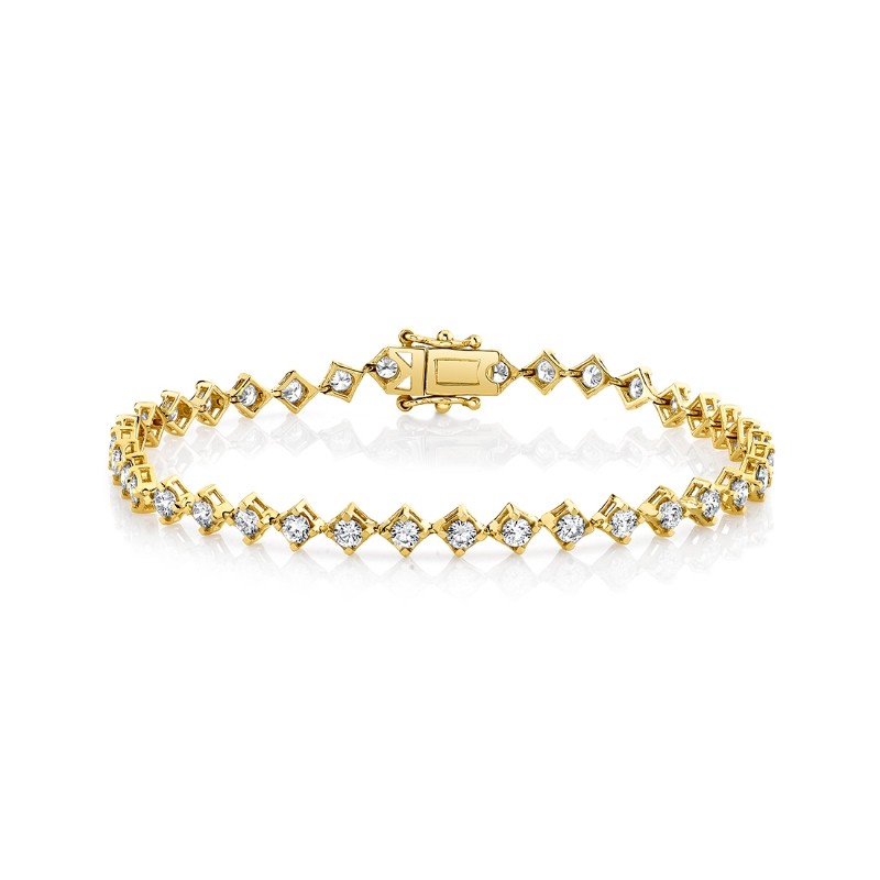 Four Prong Offset Diamond Bracelet 2.50 CT
