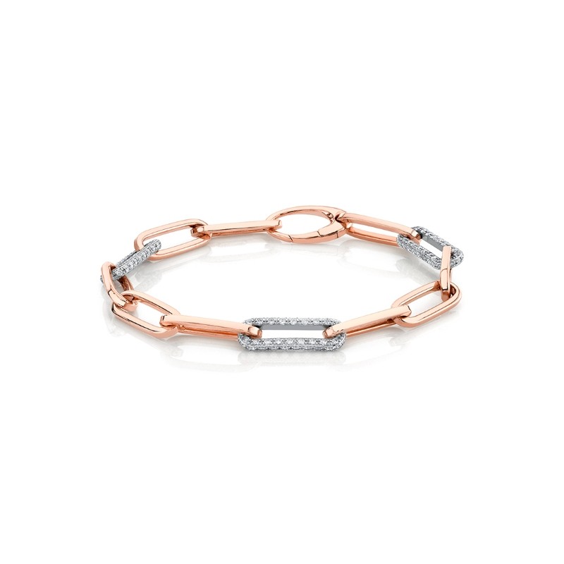 Two Tone Paperclip Bracelet 1.50 CT
