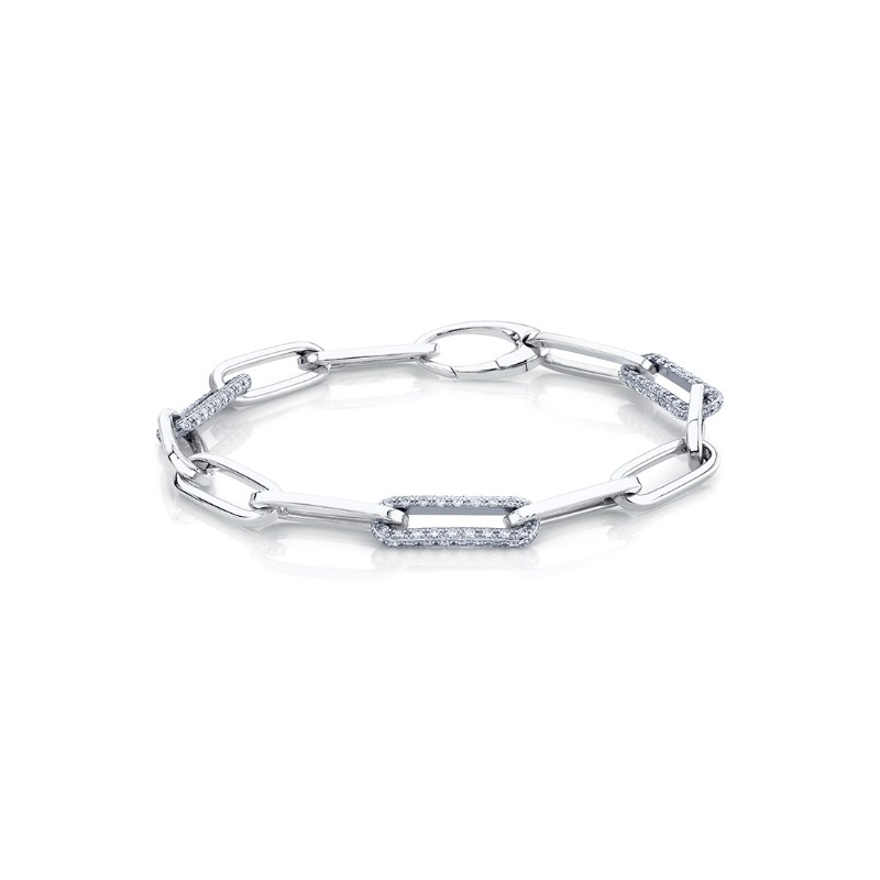 Two Tone Paperclip Bracelet 1.50 CT