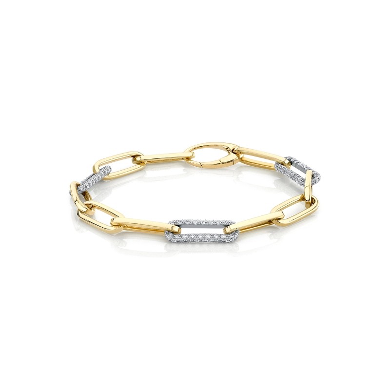 Two Tone Paperclip Bracelet 1.50 CT