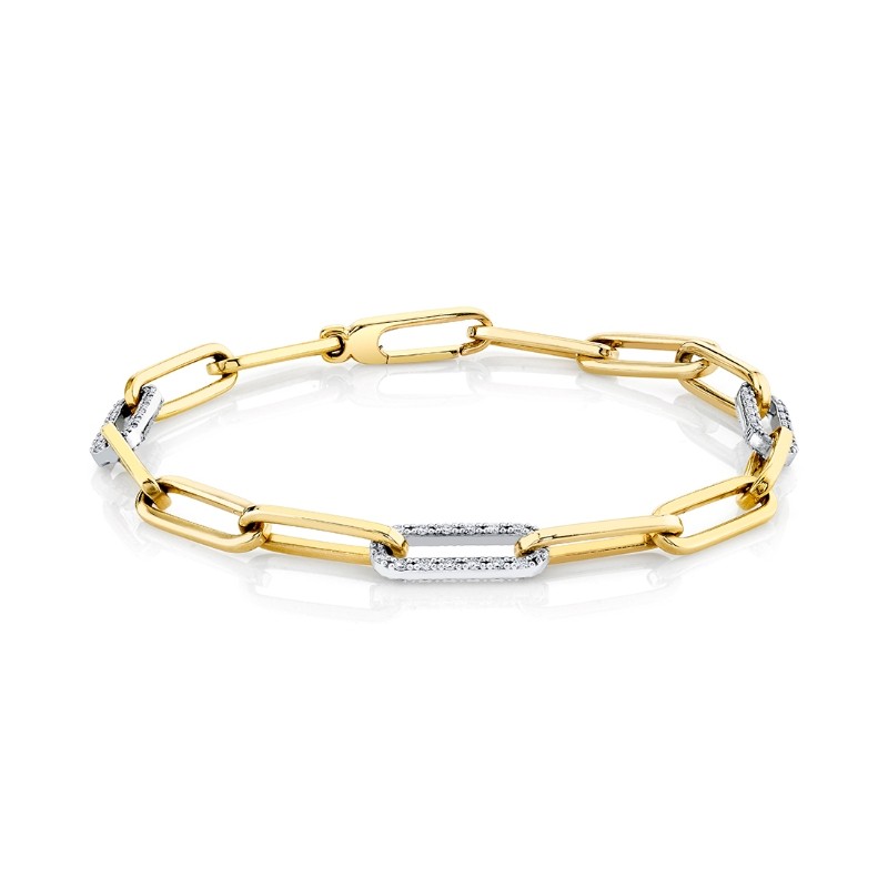 Diamond Paperclip Bracelet