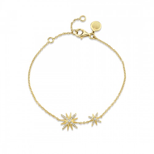 14K Yellow Gold Sun Solaz Double Sun Bracelet