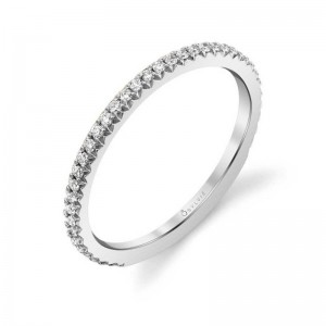 14K WHITE GOLD .22CTTW ROUND SI CLARITY & GH COLOR DIAMOND BAND SIZE 5 SET 3/4 OF THE WAY DOWN