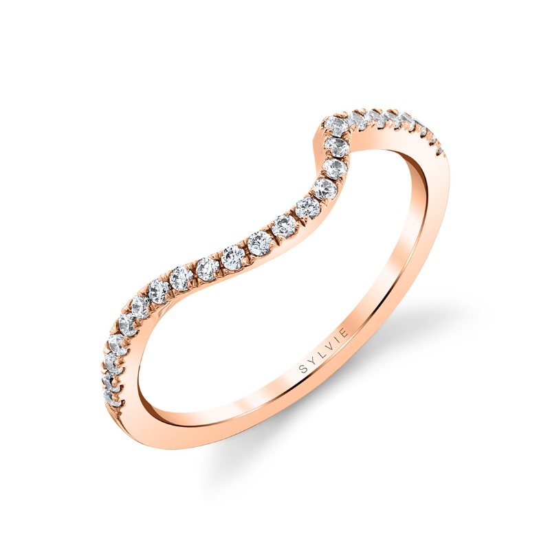 Curved Diamond Wedding Ring - Grace