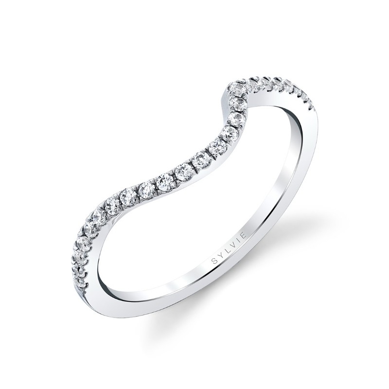Curved Diamond Wedding Ring - Grace