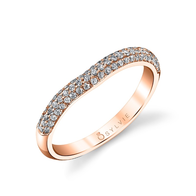 Unique Pave Diamond Wedding Band - Naomie