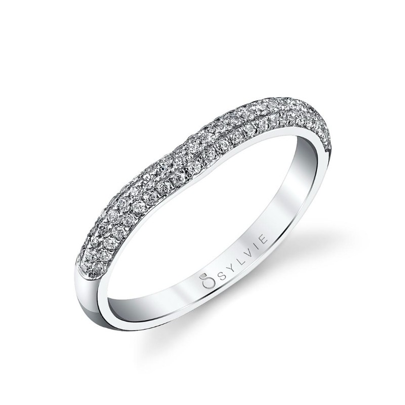 Unique Pave Diamond Wedding Band - Naomie