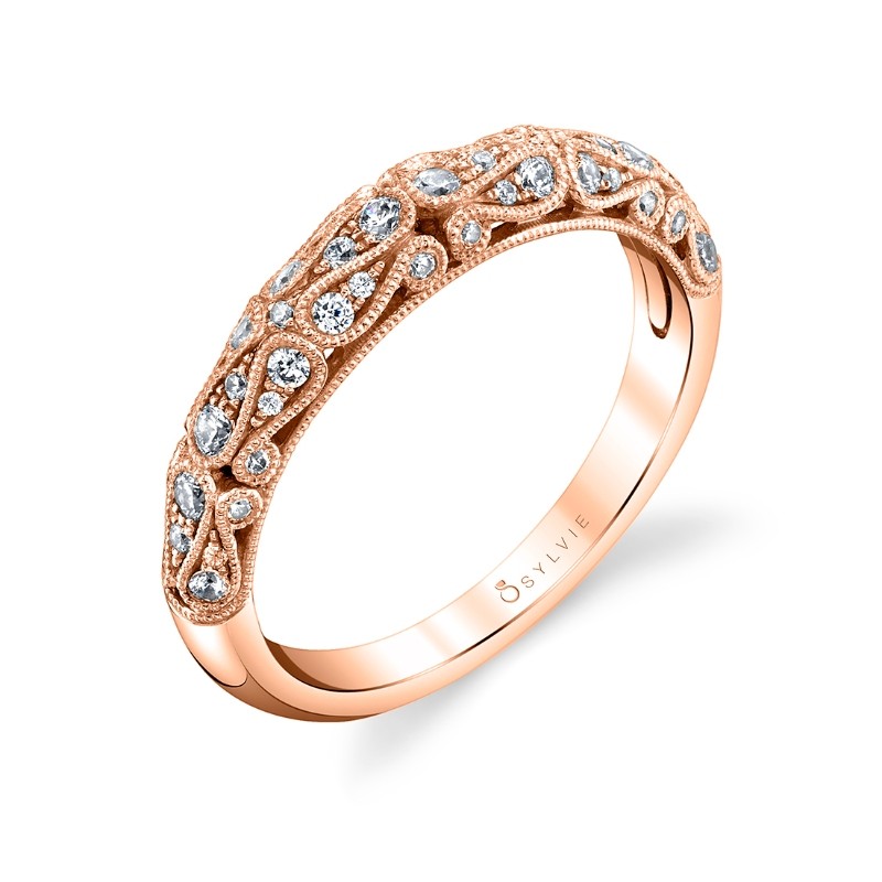 Modern Vintage Milgrain Wedding Ring - Louise