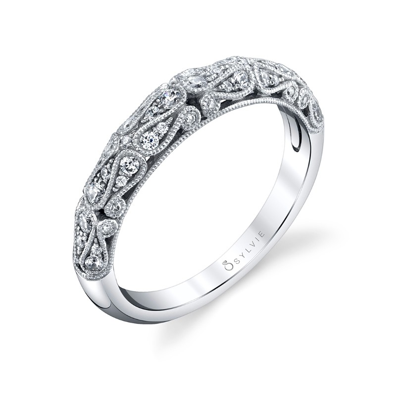 Modern Vintage Milgrain Wedding Ring - Louise