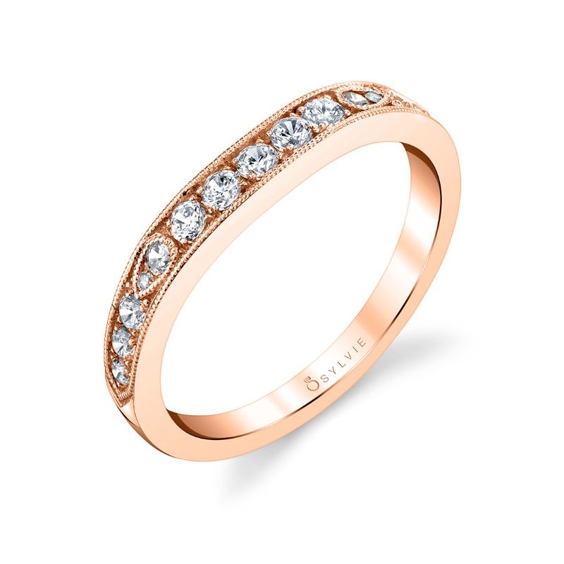 Milgrain Diamond Wedding Ring - Chereen