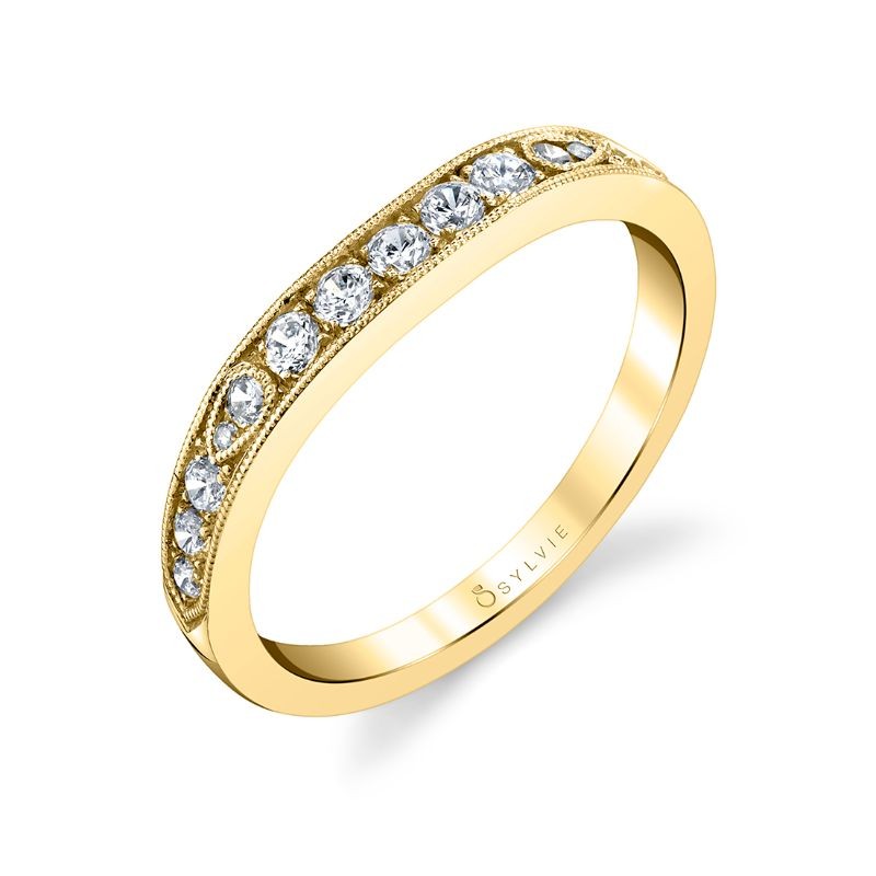 Milgrain Diamond Wedding Ring - Chereen