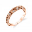 Round Cut Modern Vintage Wedding Band with Milgrain Detail - Jacqueline