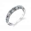 Round Cut Modern Vintage Wedding Band with Milgrain Detail - Jacqueline