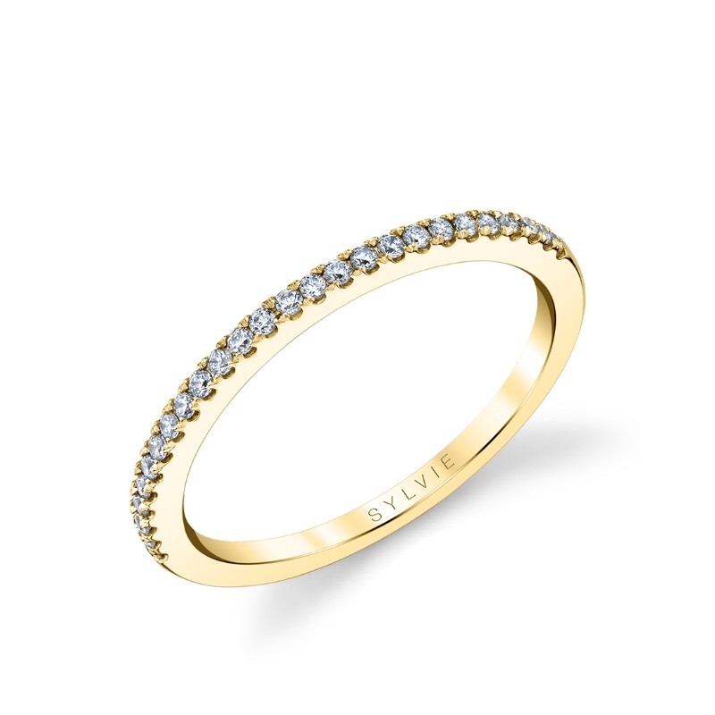 Classic Thin Pave Wedding Band - Carlotta