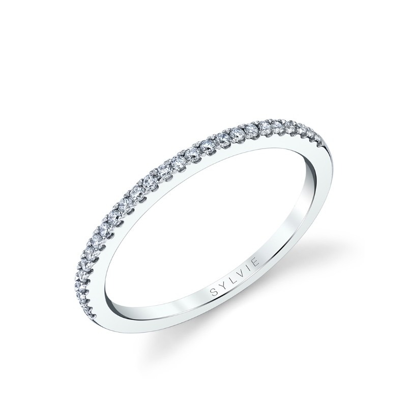 Classic Thin Pave Wedding Band - Carlotta