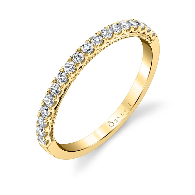 Classic Wedding Band with Milgrain Profile - Diandre
