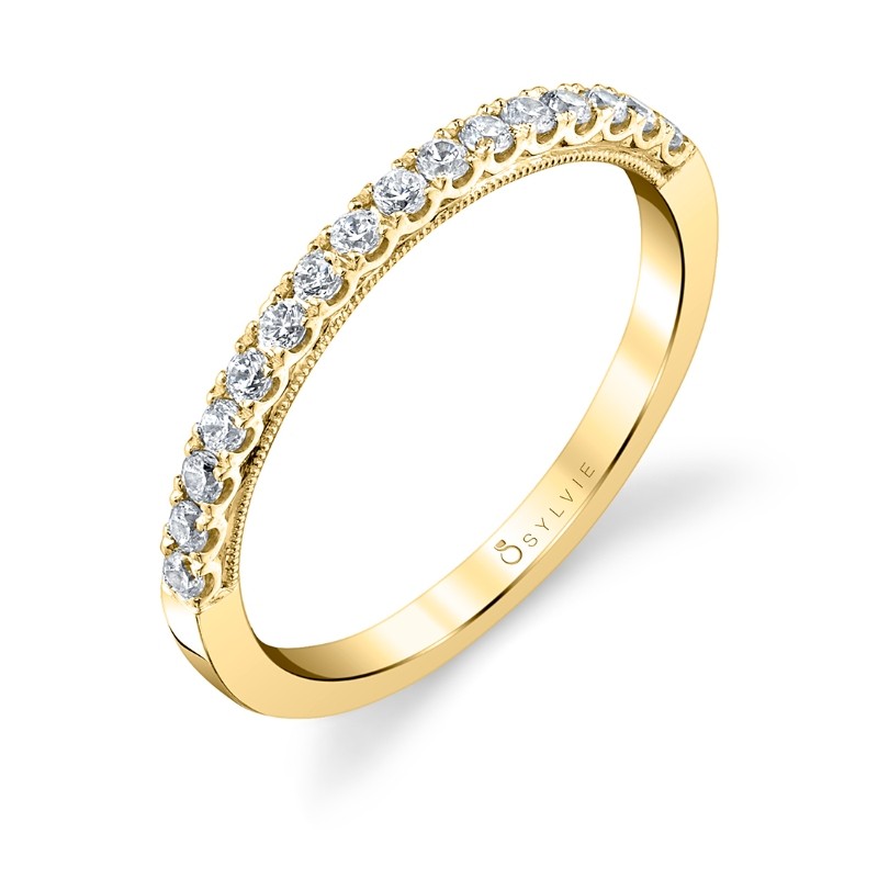 Classic Wedding Band With Milgrain Detail - Clara