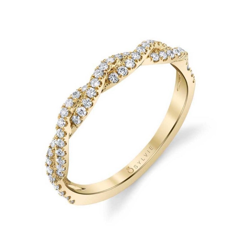 Round Cut Spiral Diamond Wedding Ring - Ava