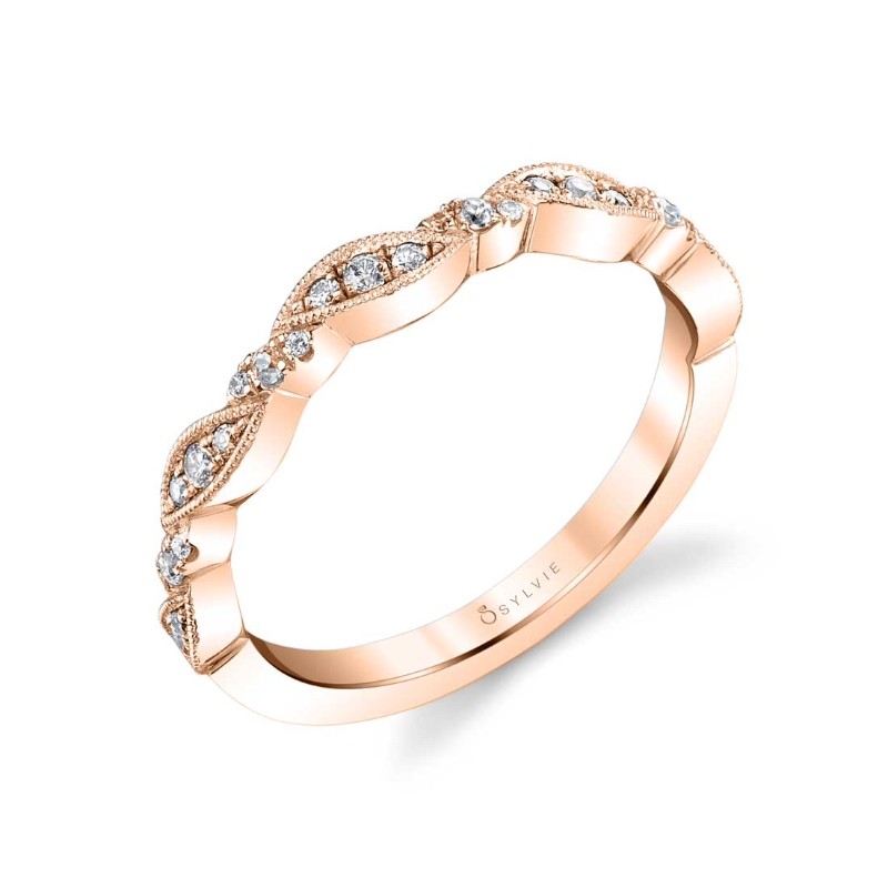 Round Cut Vintage Stackable Band - Valerie