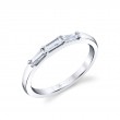 Three Stone Prong Set Baguette Wedding Ring - Nicolette