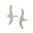 Bird Shaped Diamond Ear Climbers