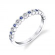 Blue Sapphire Gemstone Wedding Band - Justine