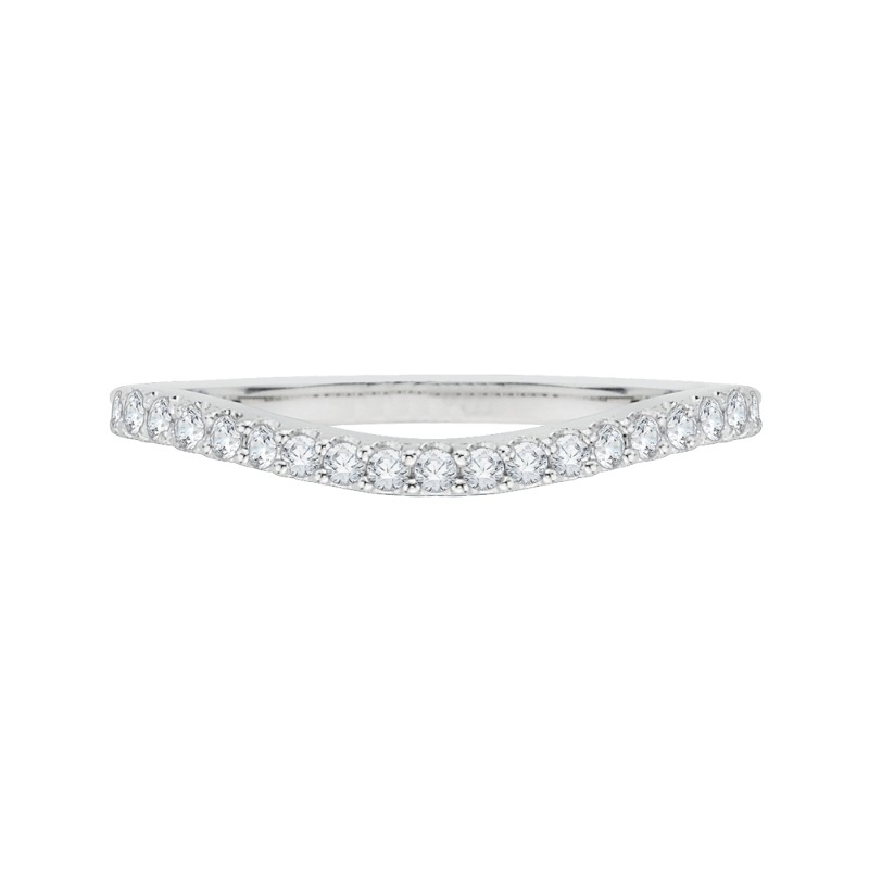 Prong Set Diamond Wedding Band in 14K White Gold
