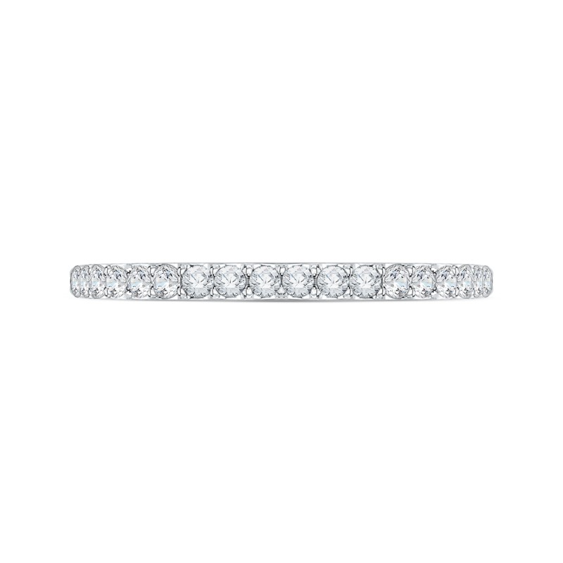 Euro shank Diamond Half Eternity Wedding Band in 14K White Gold