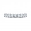 14K White Gold Round Diamond Euro Shank Wedding Band