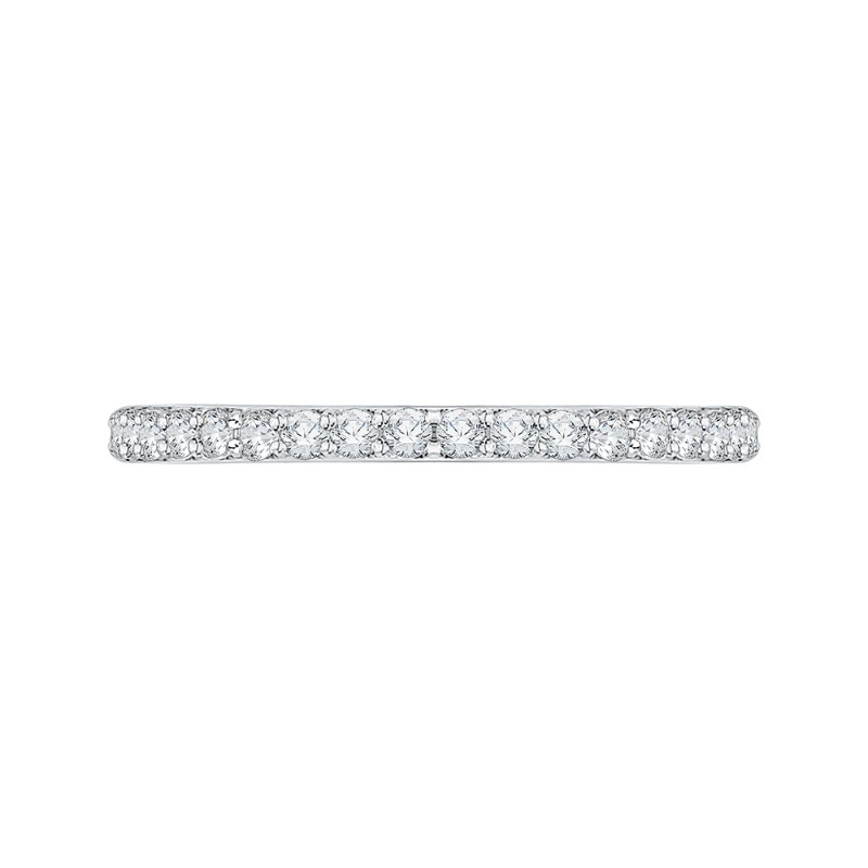 Diamond Half-Eternity Wedding Band with Euro Shank In 14K White Gold