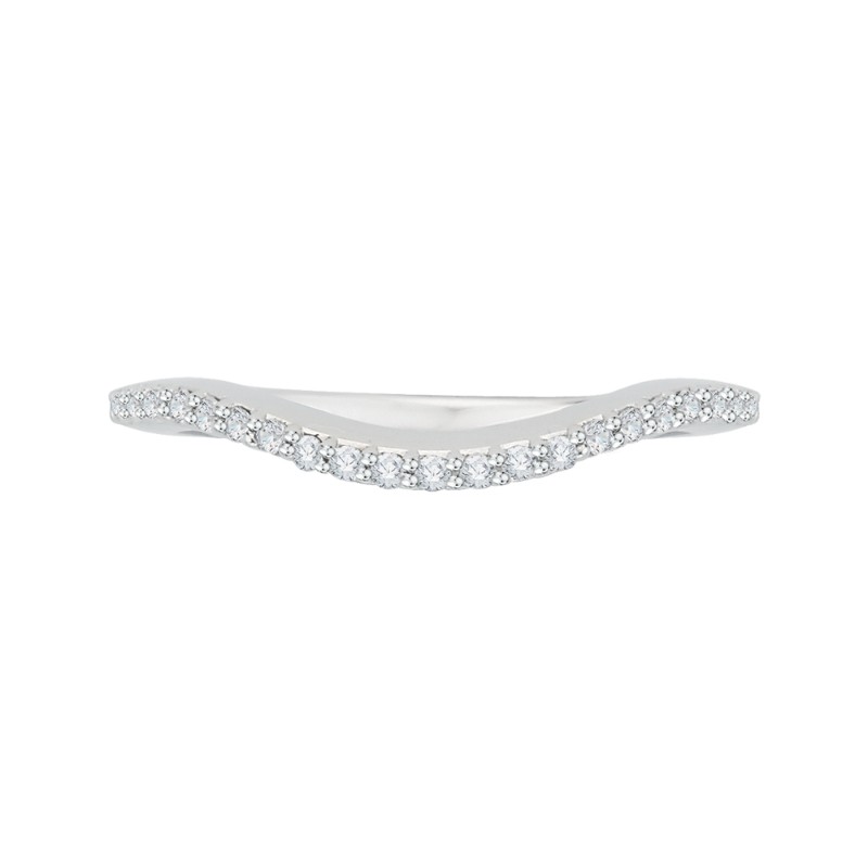 Euro shank Diamond Half Eternity Wedding Band in 14K White Gold