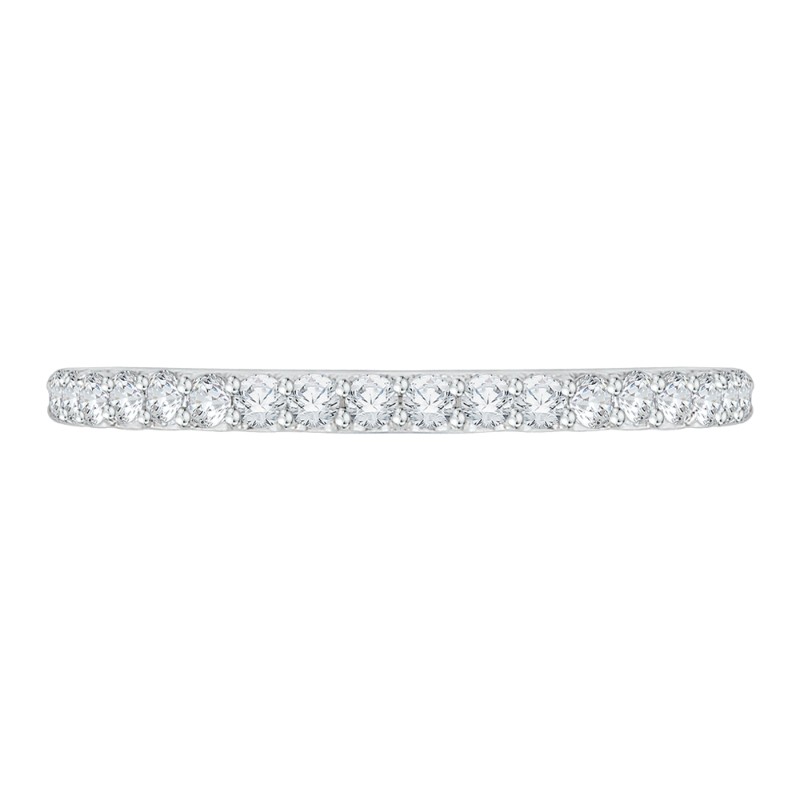 Round Diamond Euro Shank Wedding Band In 14K White Gold