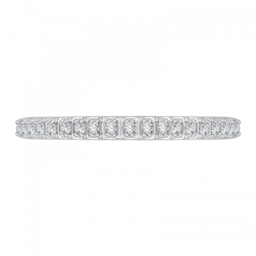 Diamond Euro Shank Half Eternity Wedding Band in 14K White Gold