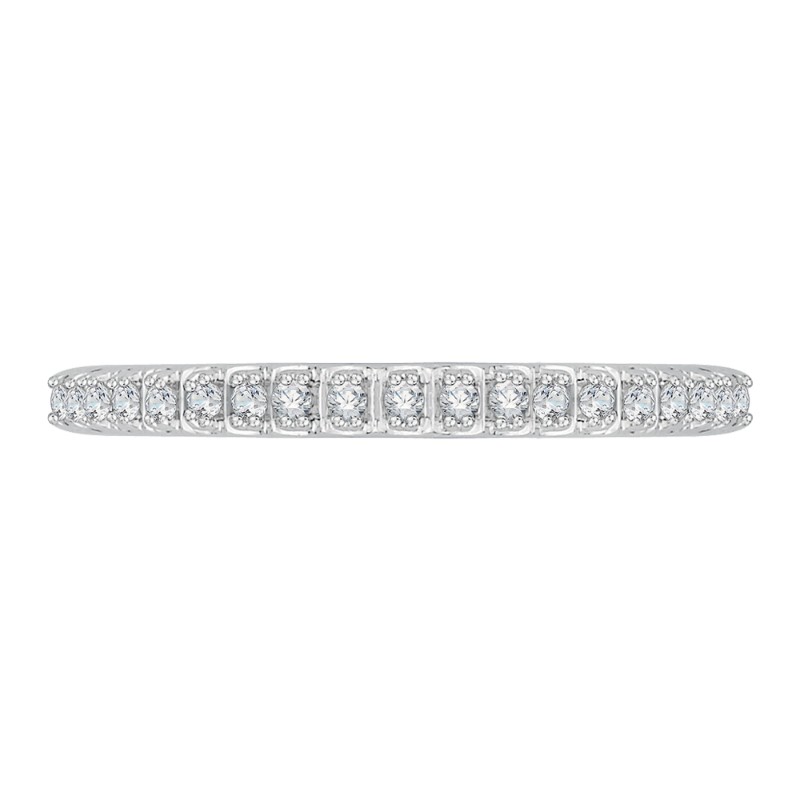Diamond Euro Shank Half Eternity Wedding Band in 14K White Gold