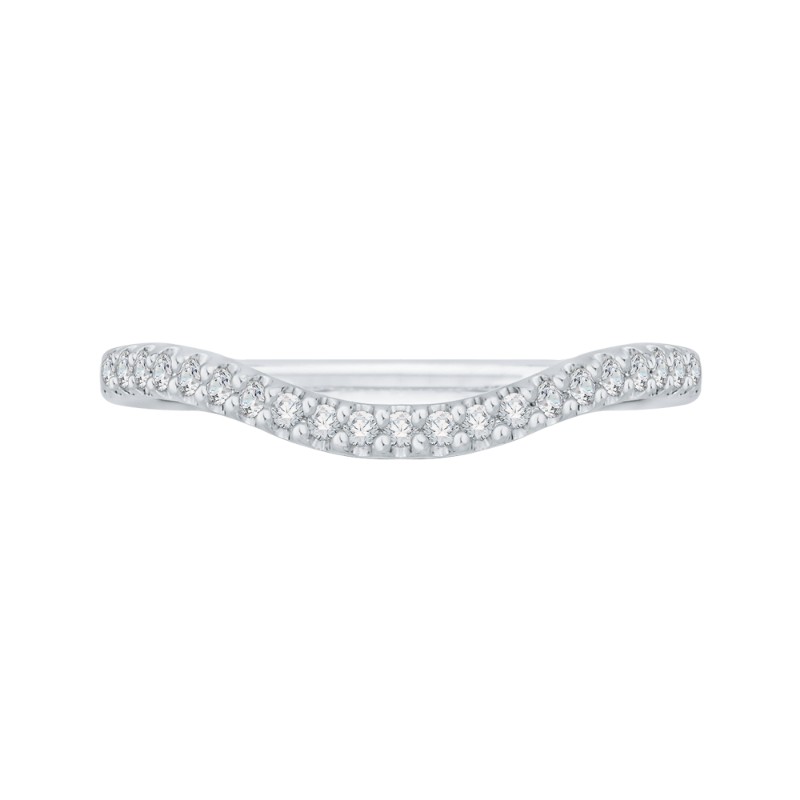 Euro Shank Diamond Wedding Band in 14K White Gold