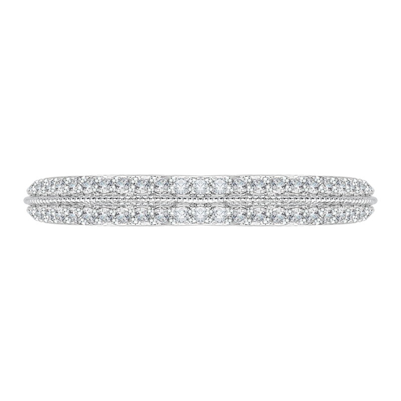 Half-Eternity Diamond Wedding Band with Euro Shank in 14K White Gold