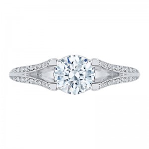 Split Shank Diamond Engagement Ring in 14K White Gold (Semi-Mount)