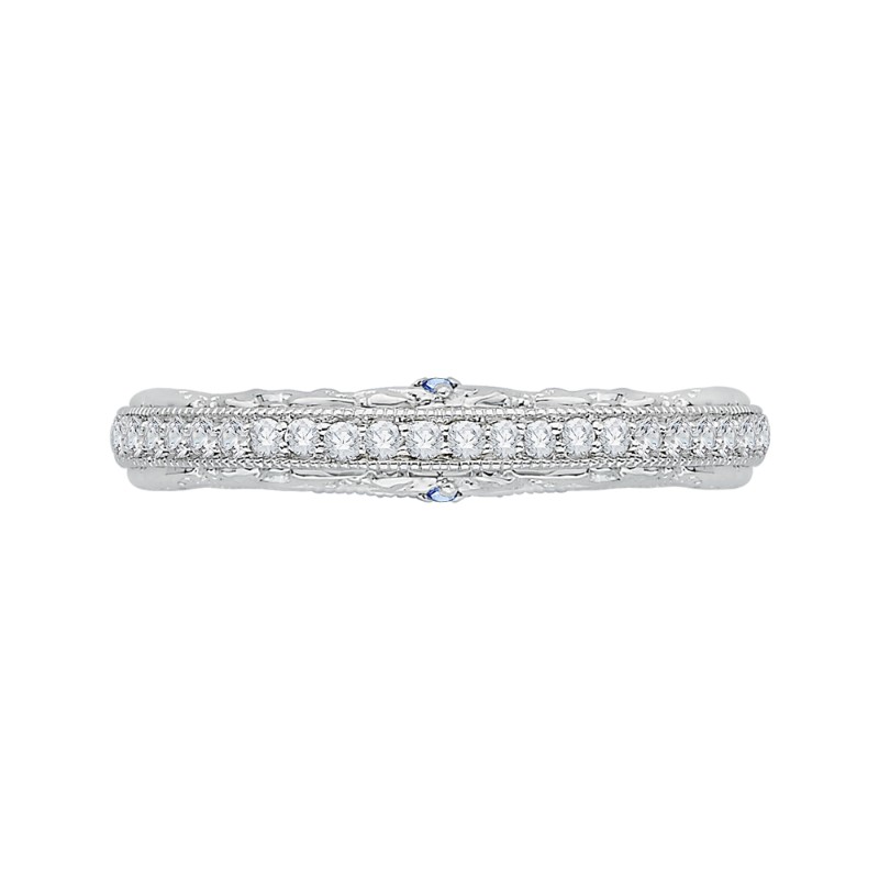 Euro Shank Diamond Half-Eternity Wedding Band in 14K White Gold